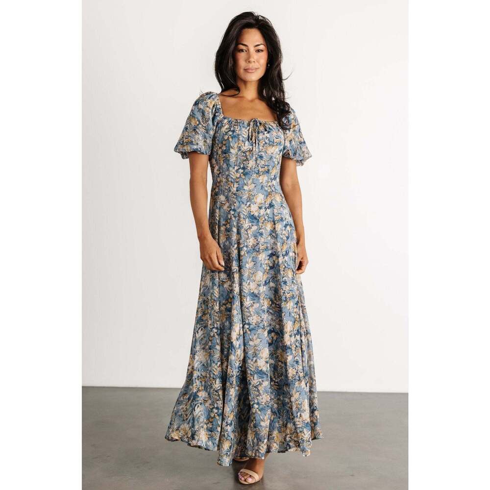 Baltic Born Raelynn Maxi Dress | Dusty Blue Floral Size XL